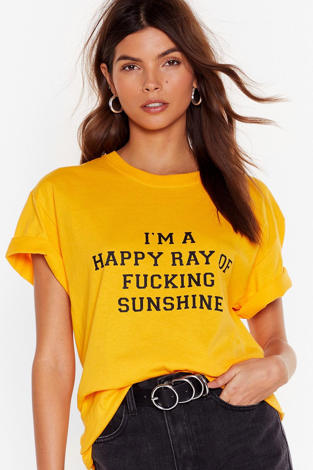T-shirt à imprimé graphique Ray of Fucking Sunshine, Doré image number 1