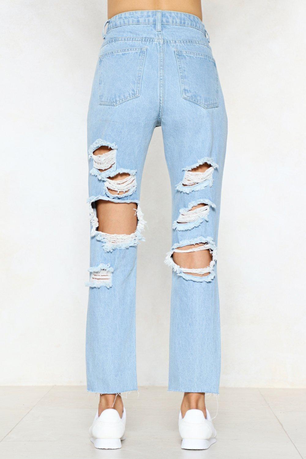 Nasty Gal Distressed hotsell School House Mom Denim Jeans Light Wash Size 0