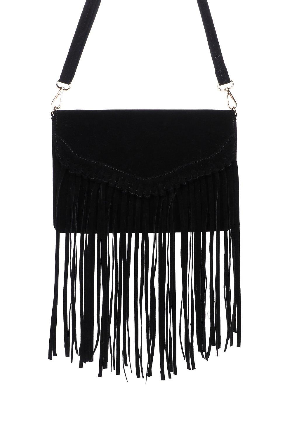 Nasty Gal Womens Fringe Studded Cross Body Bag