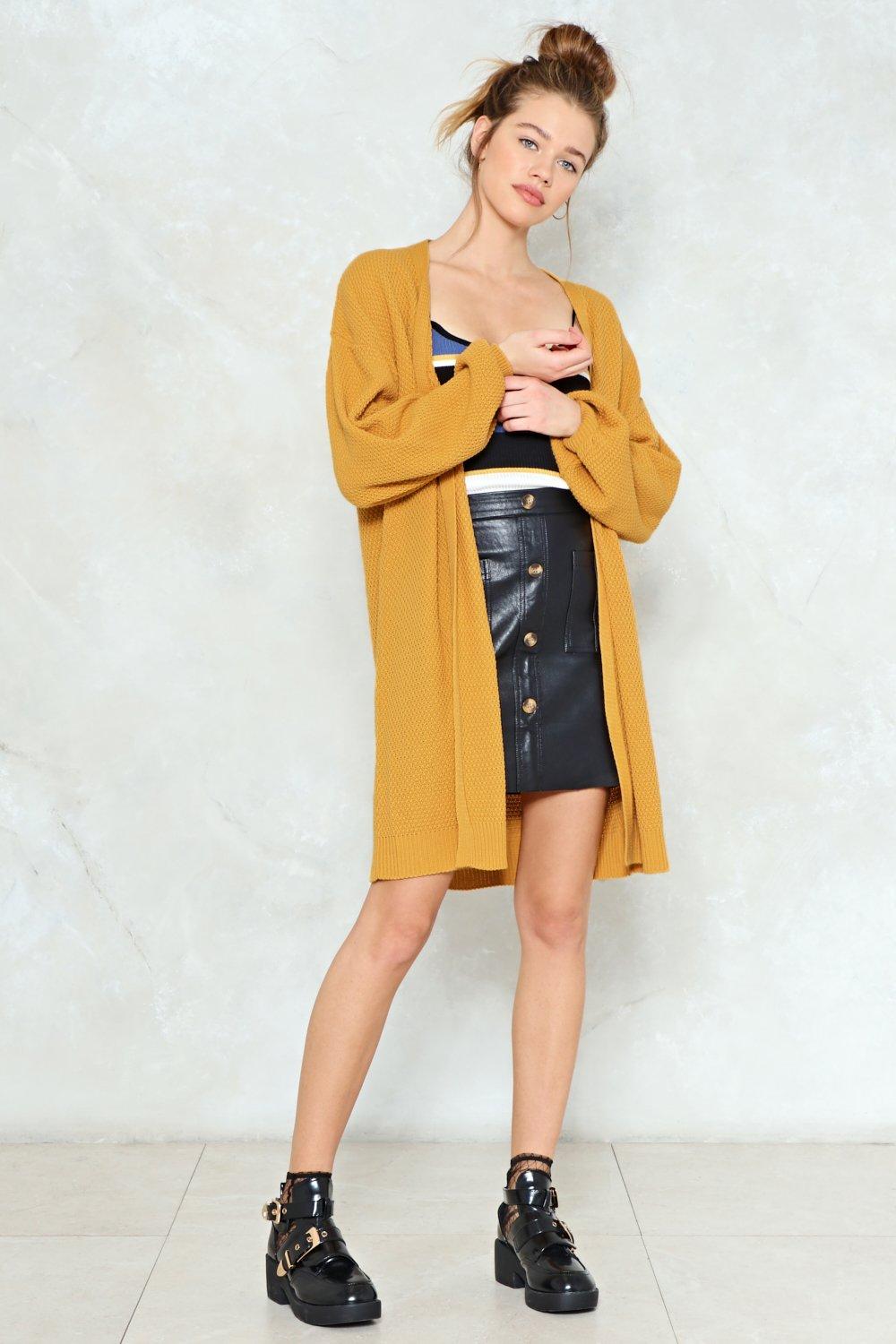 longline mustard cardigan