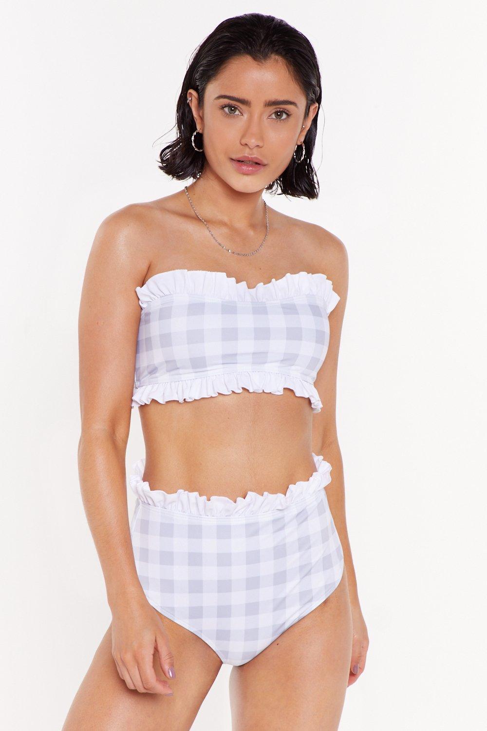 gingham print swimsuit