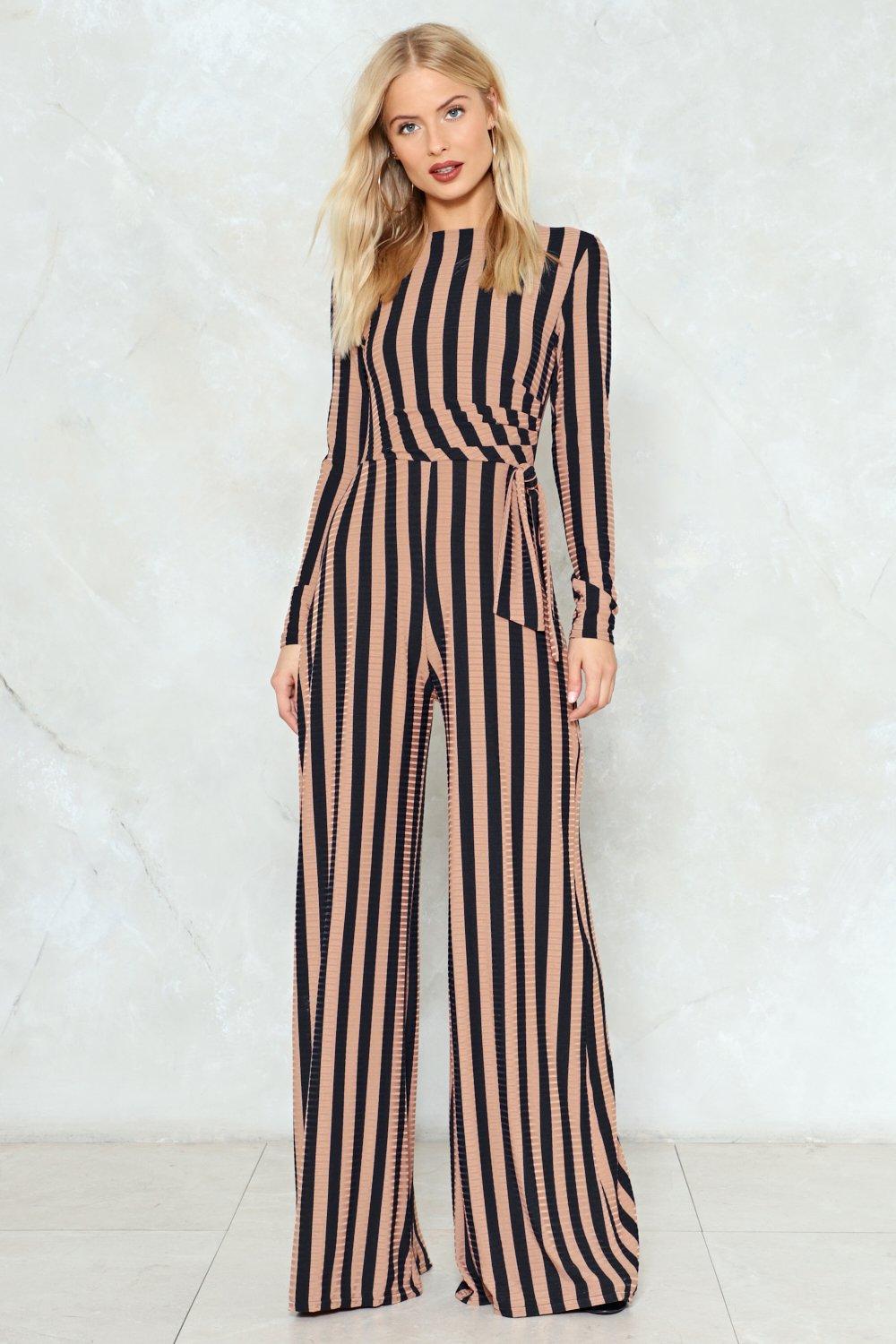 wide leg ribbed jumpsuit