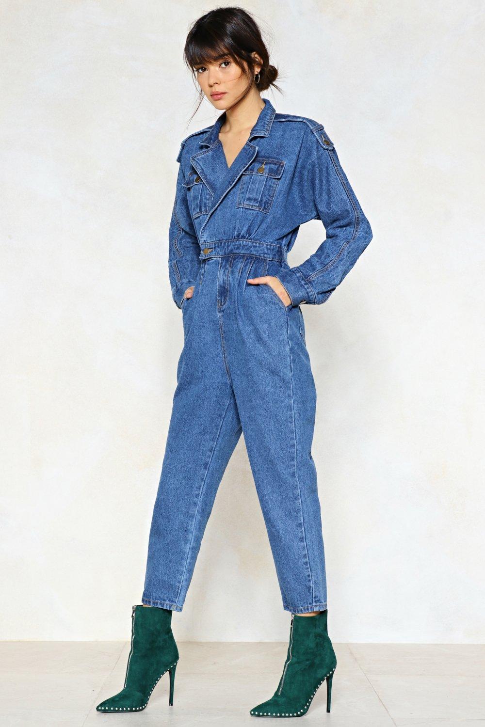 Blue Jean Baby Denim Jumpsuit Nasty Gal