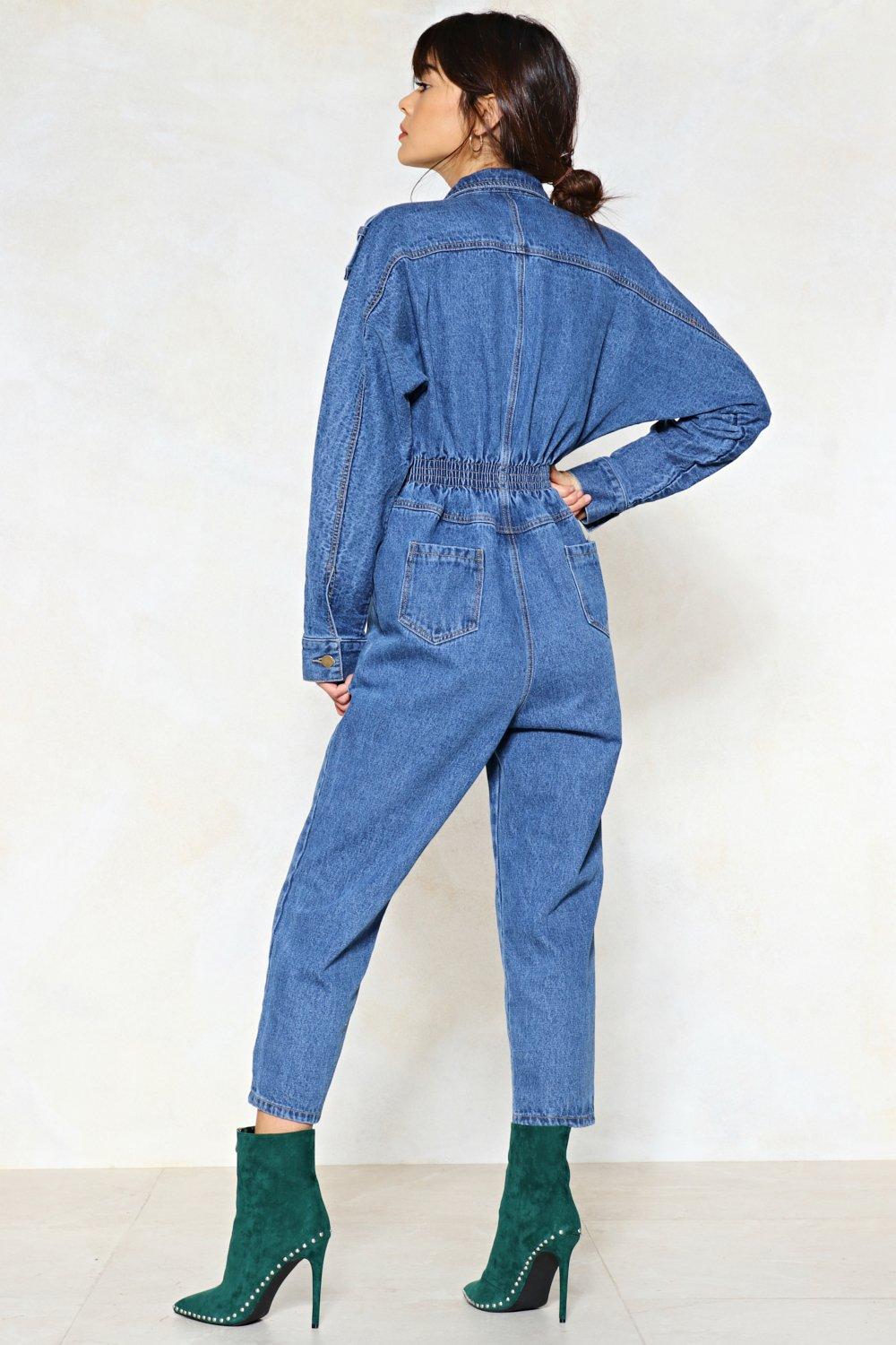 Blue jean sale baby denim jumpsuit