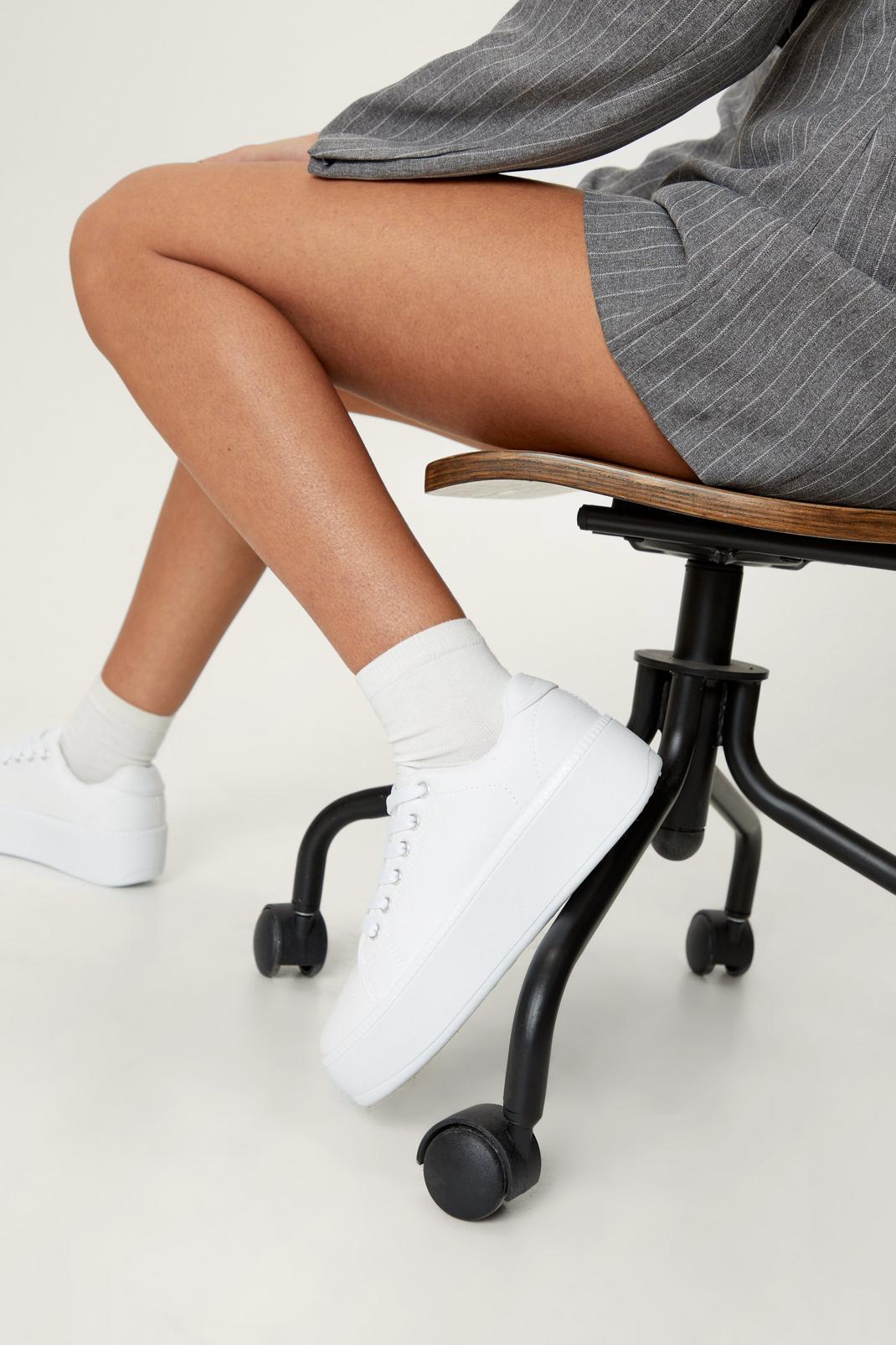 White Rise Up Platform Trainers image number 1