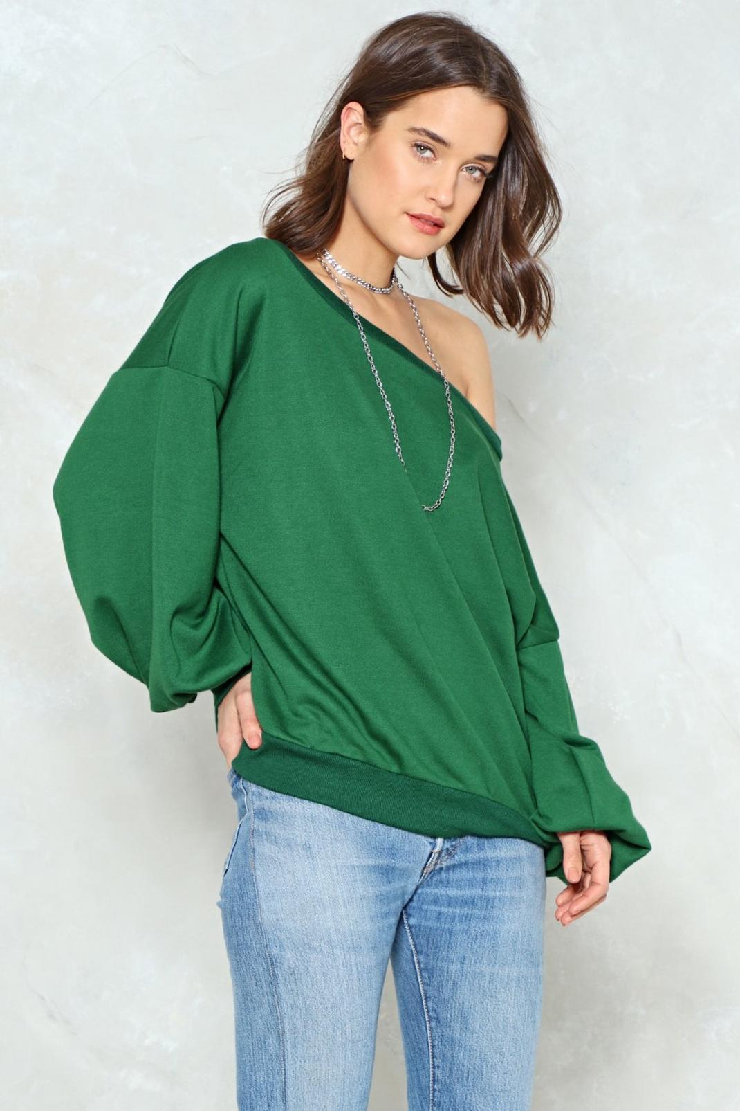 off one shoulder sweatshirt