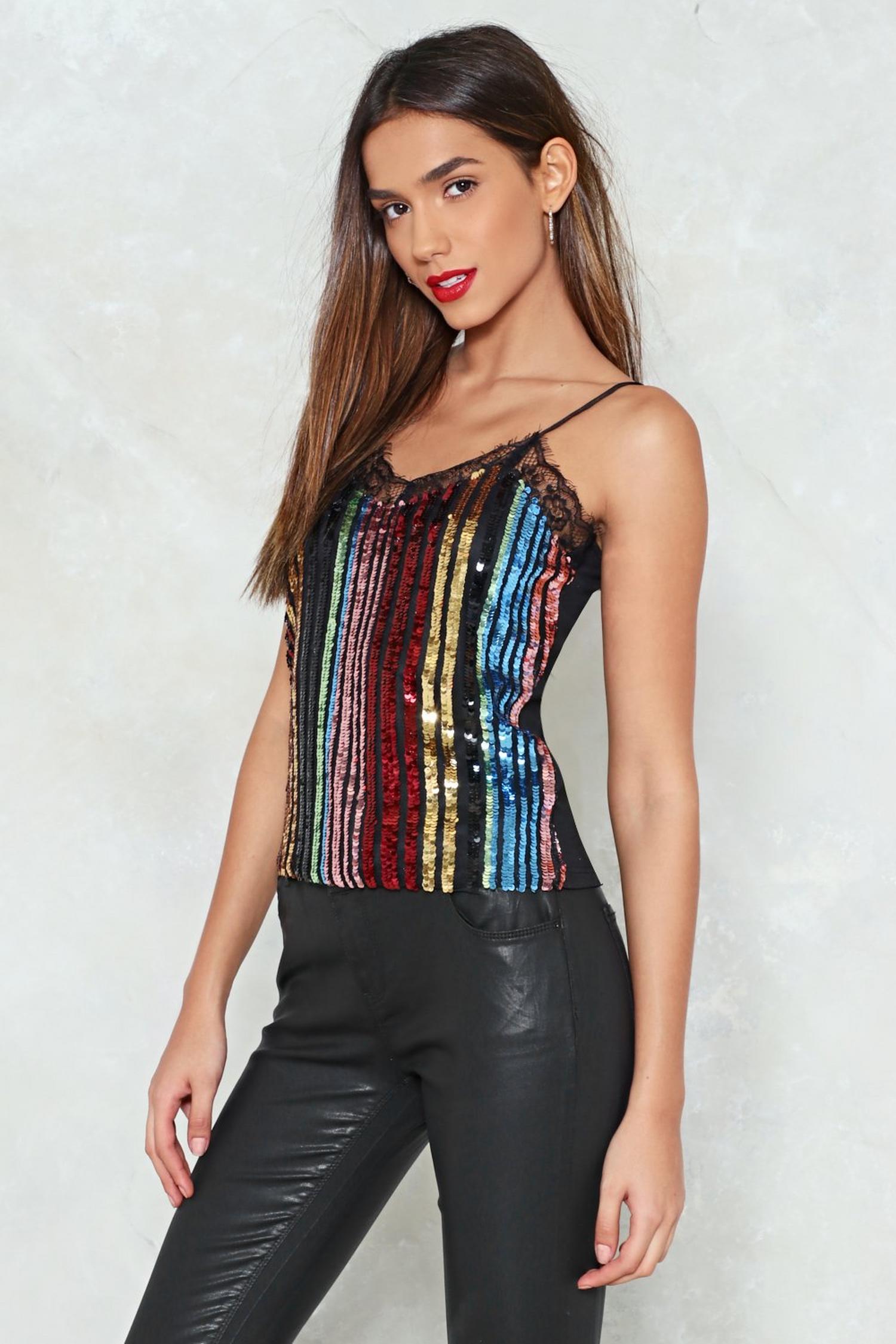 rainbow sequin top uk