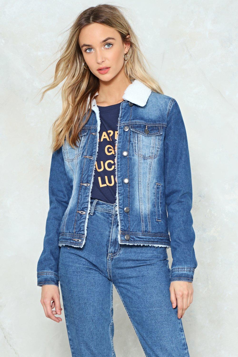 Gettin' Warmed Up Faux Shearling Denim 