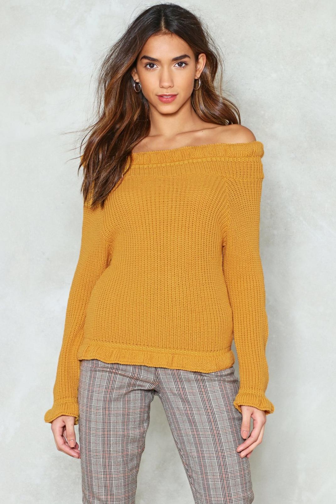 Take Knit From Me Off-the-Shoulder Sweater image number 1