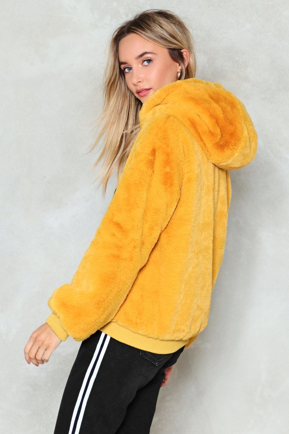 Yellow discount fluffy hoodie