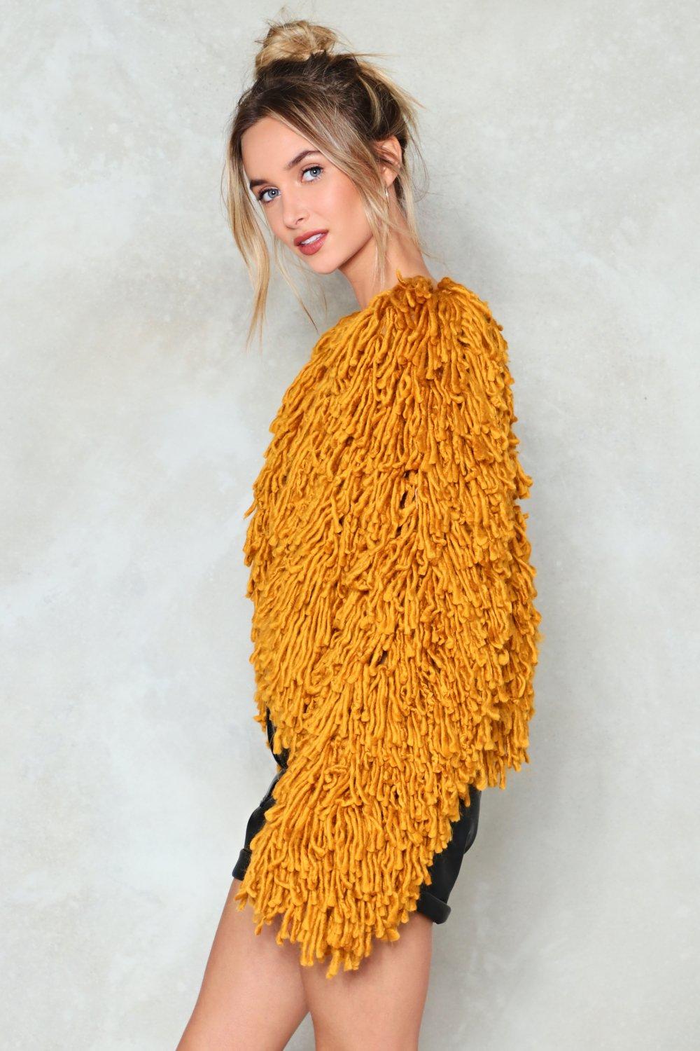 Mustard shaggy clearance cardigan