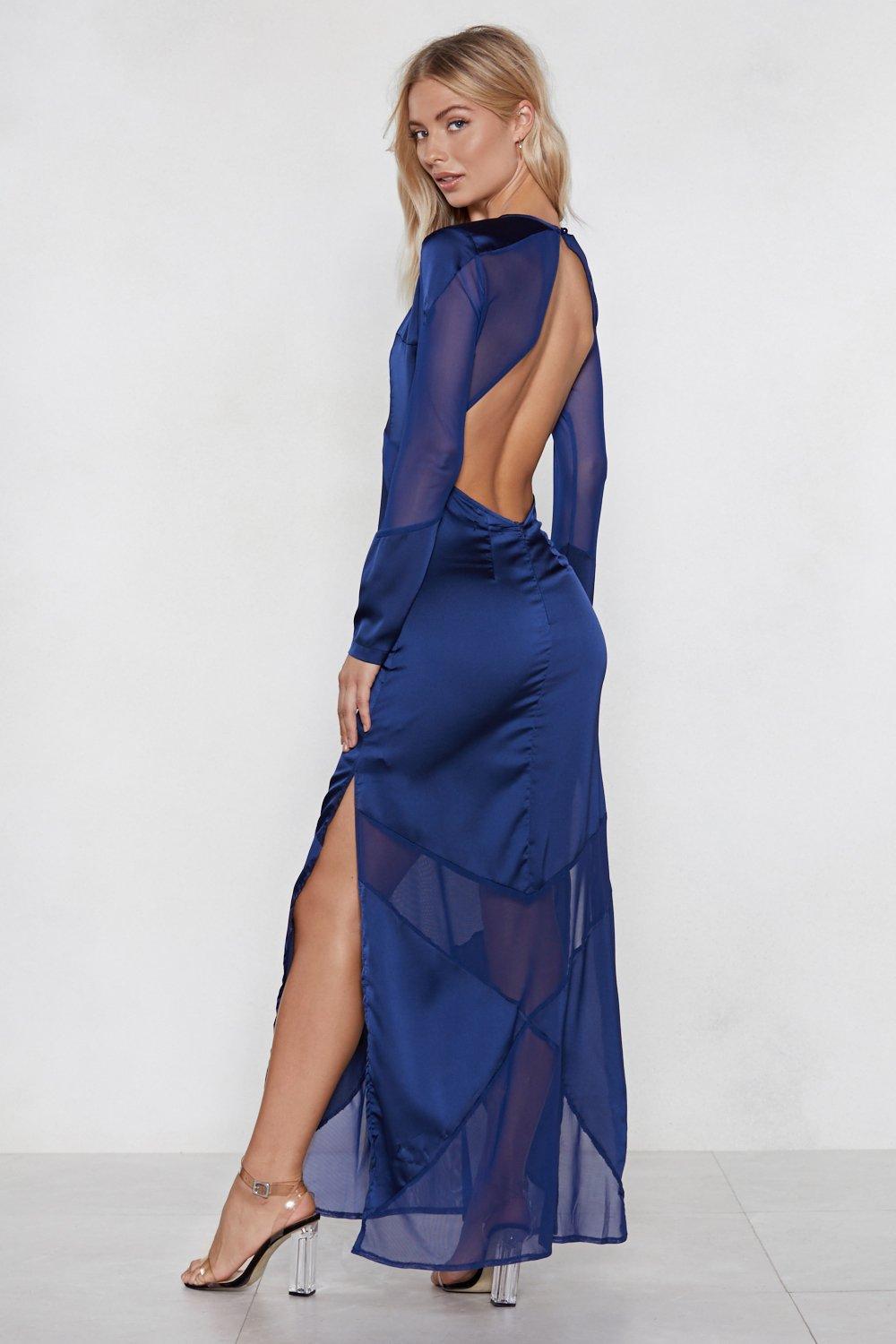 nasty gal blue maxi dress