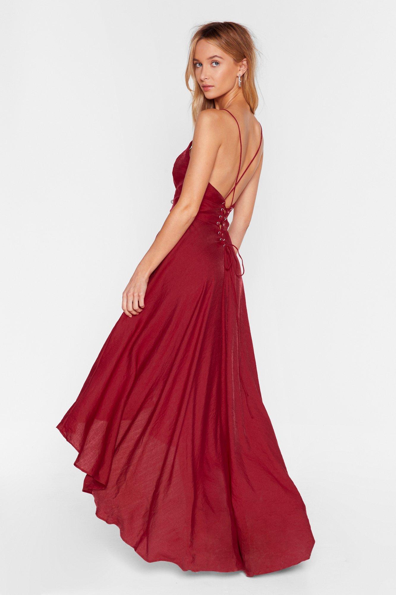 Red Leomix straight long dress