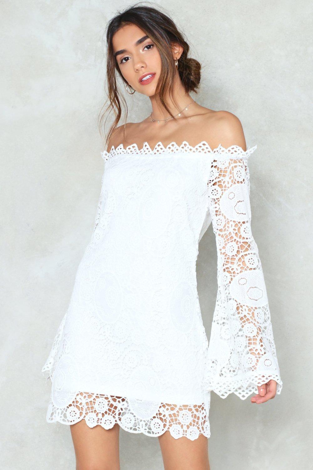 cheap white off the shoulder dress