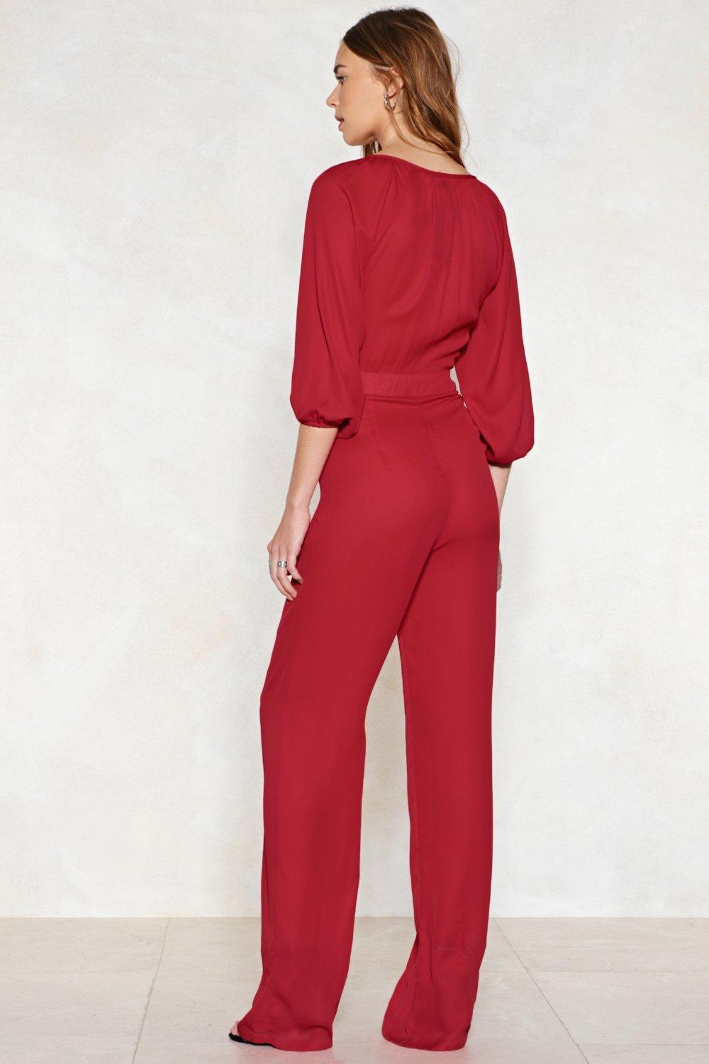 Nasty gal red jumpsuit online