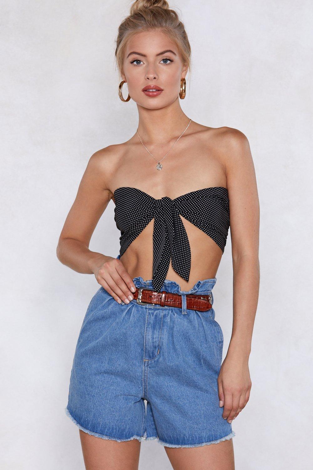 paperbag waist denim shorts