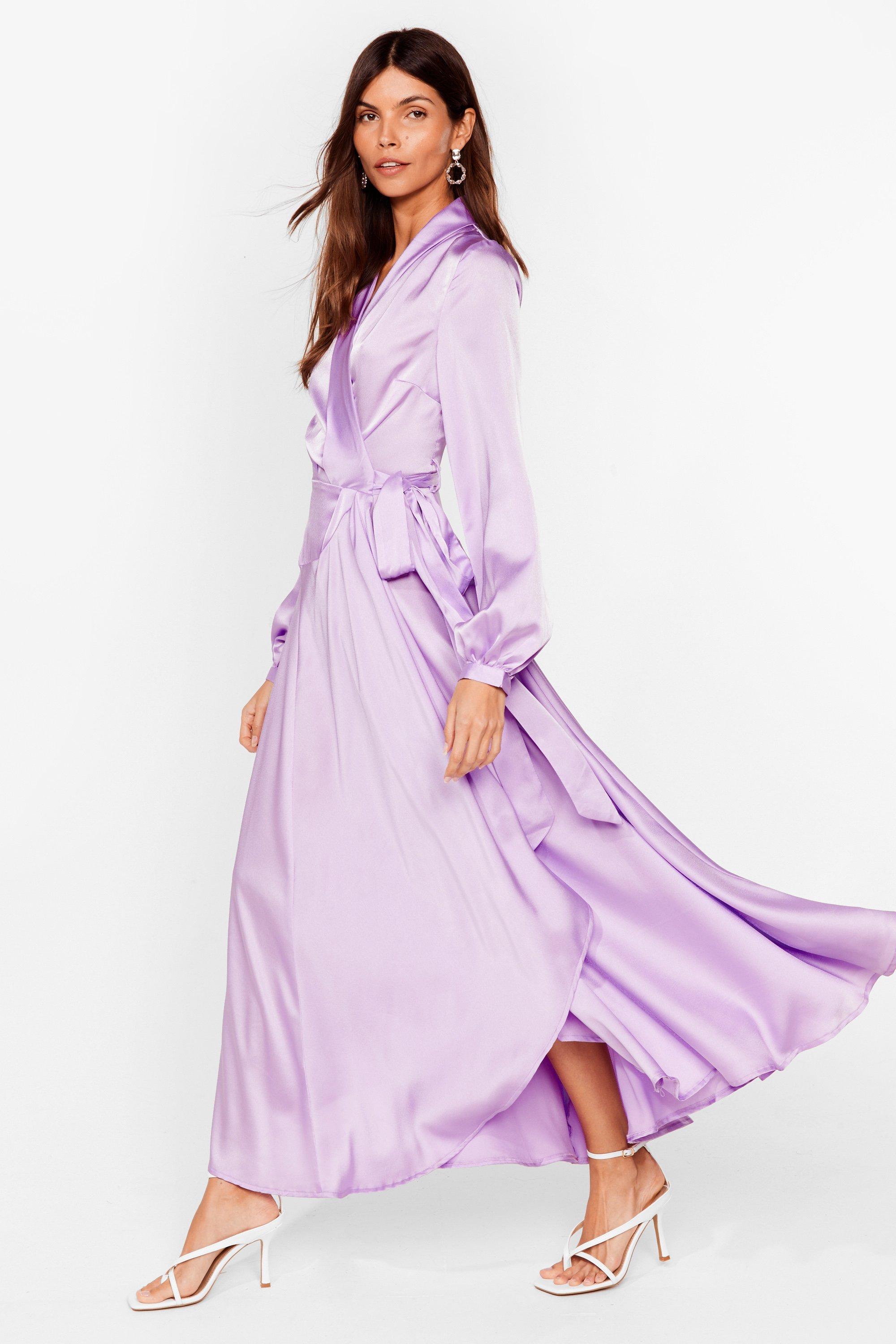 nasty gal long sleeve satin dress