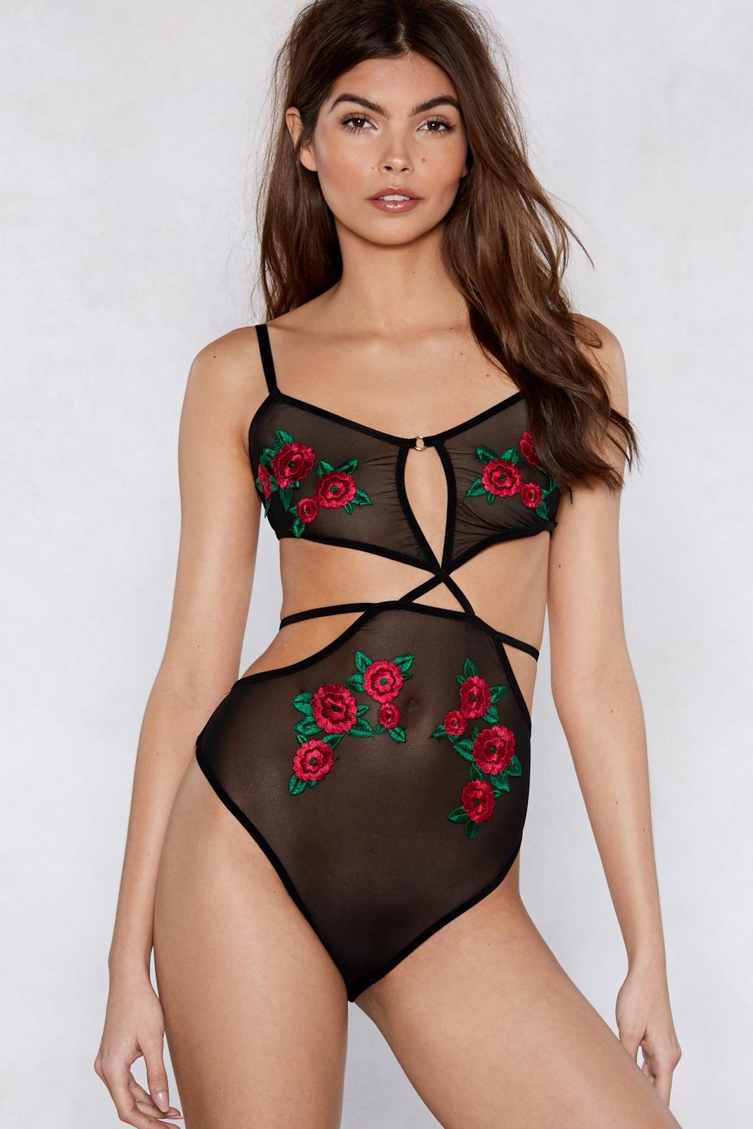 Touch My Body Appliqué Bodysuit image number 1