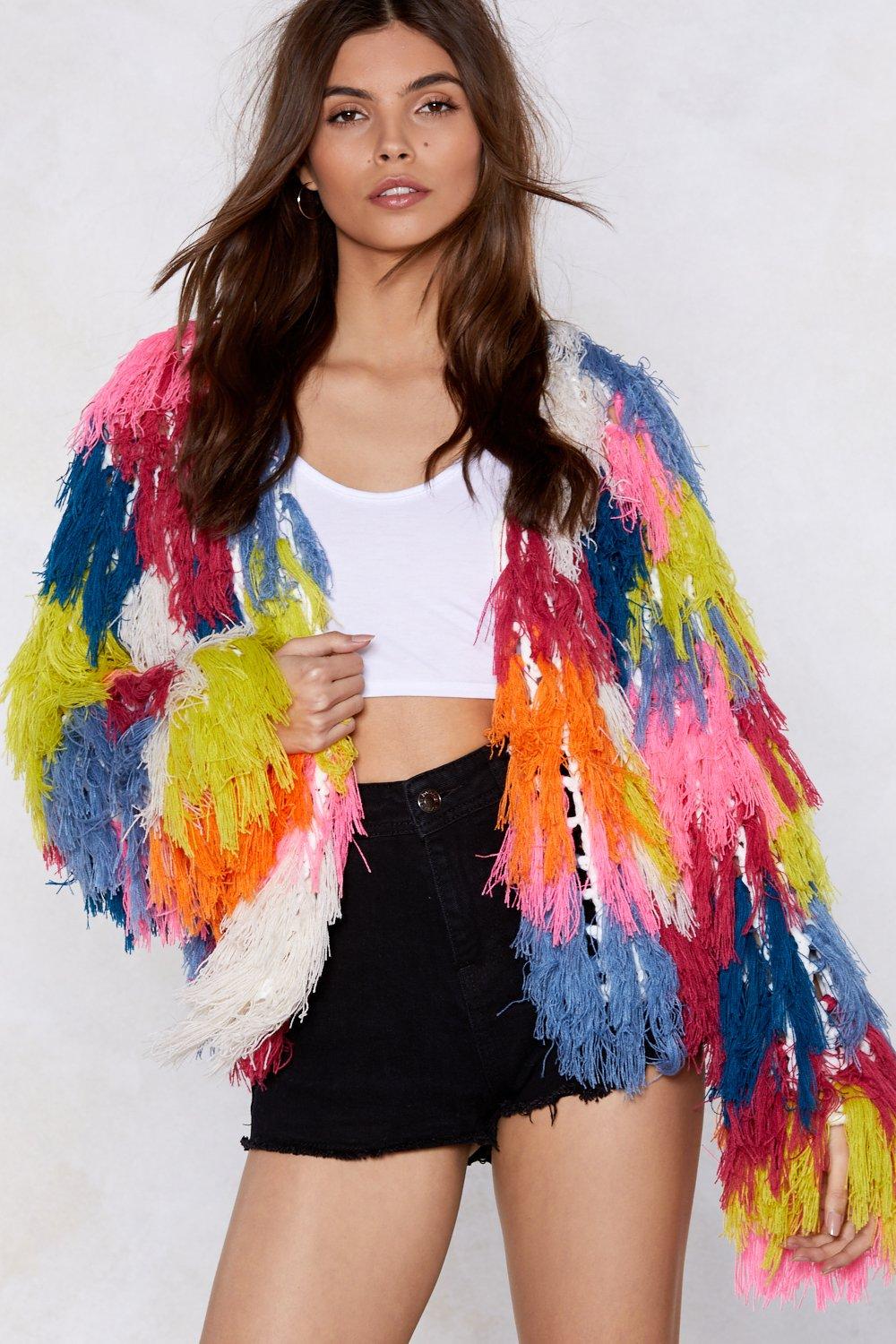 multi coloured shaggy jacket