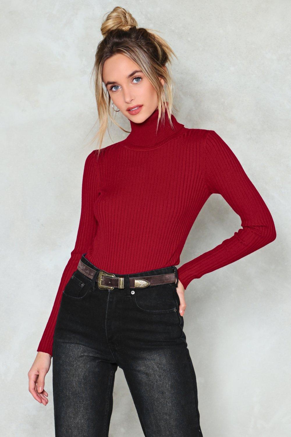 berry turtleneck