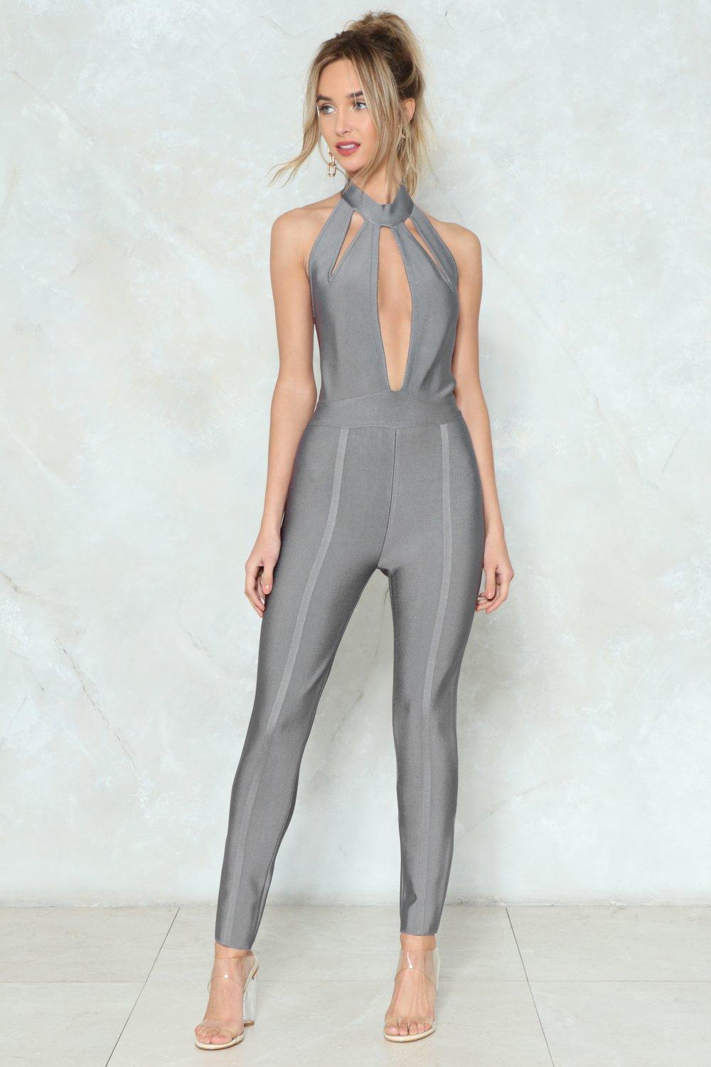 gray jumpsuit