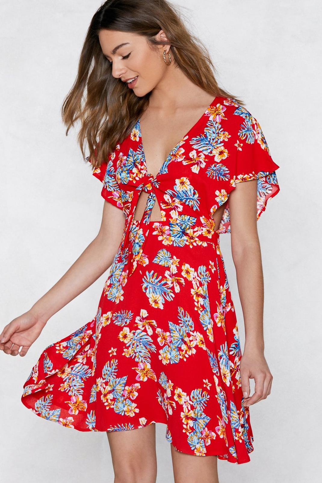 If It Wasn't Floral Me Tie Dress image number 1