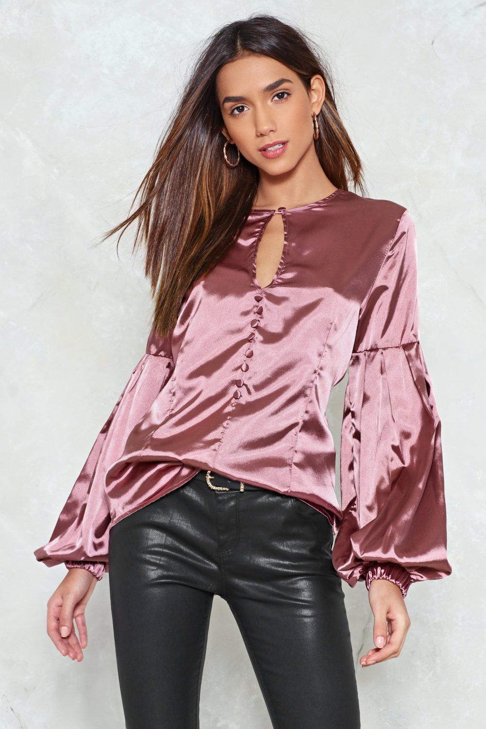 mauve satin top