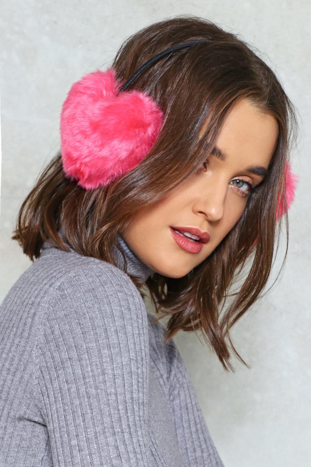 155 Listen to Your Heart Faux Fur Ear Warmers image number 1