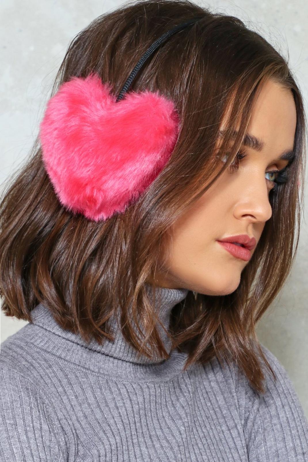 155 Listen to Your Heart Faux Fur Ear Warmers image number 2