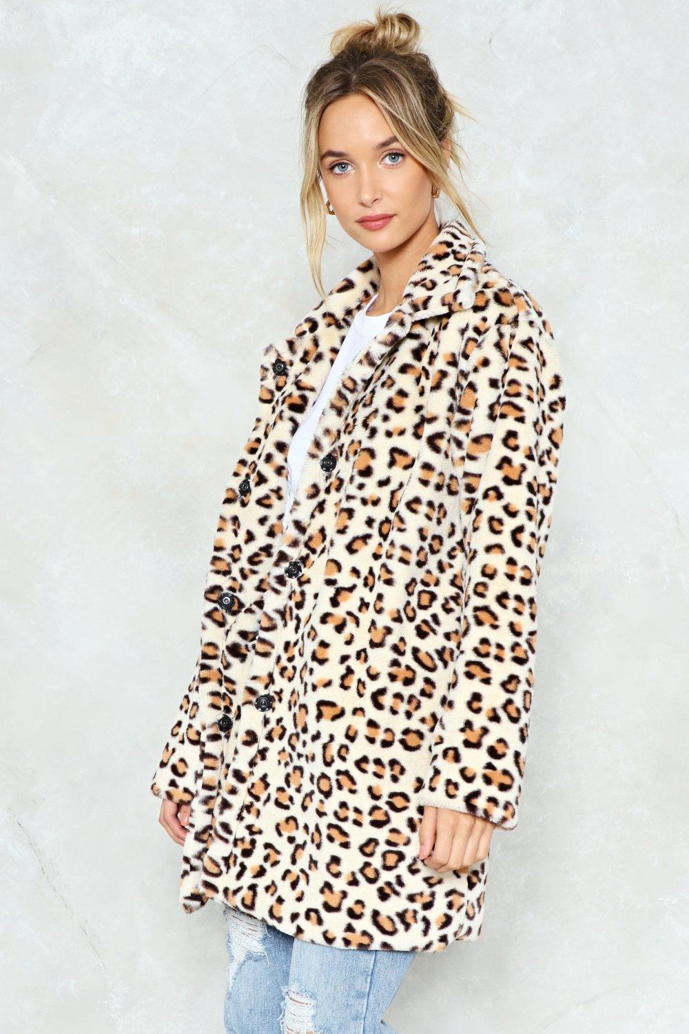 Nasty gal leopard coat best sale