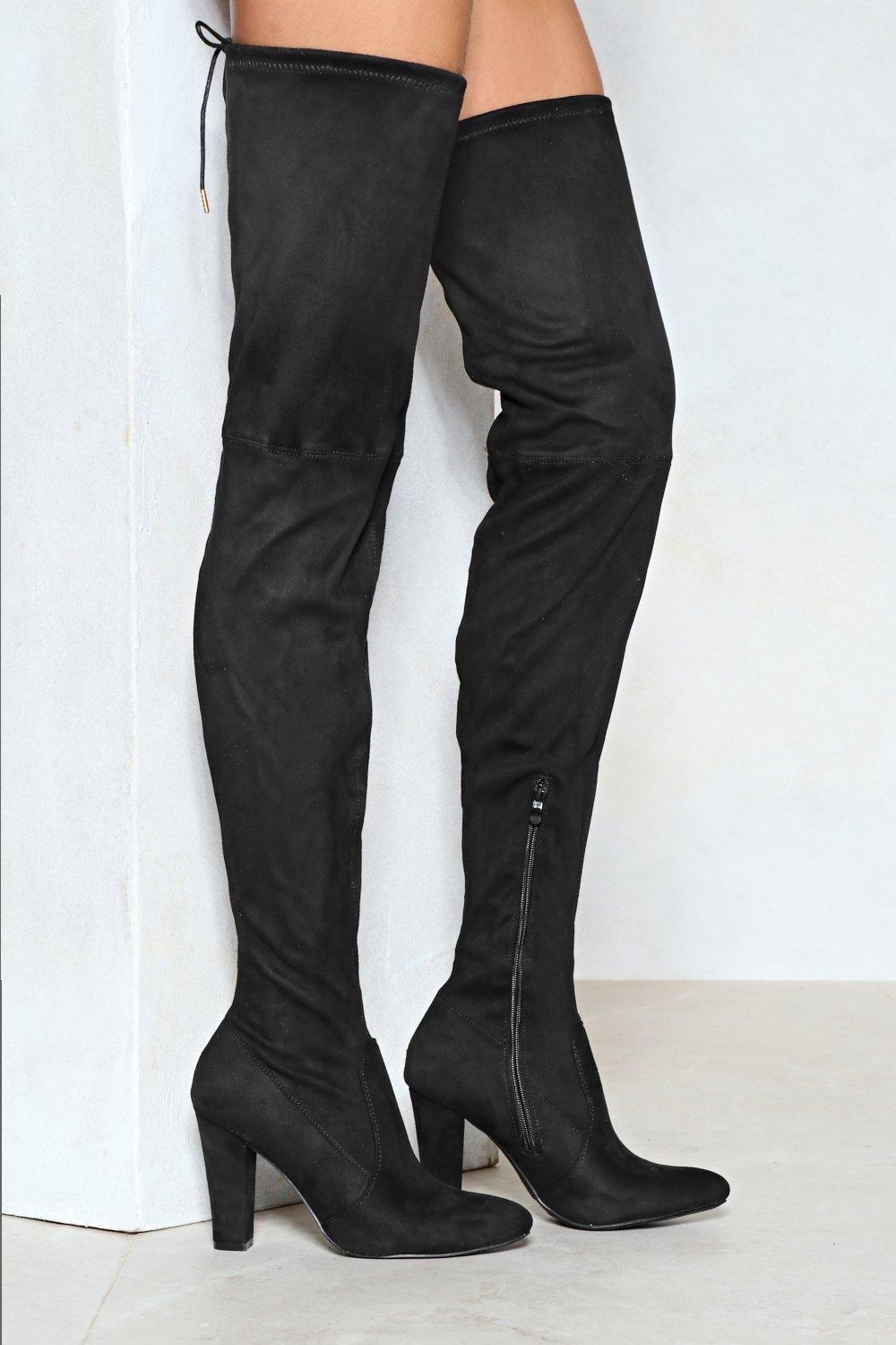 suede thigh high boots