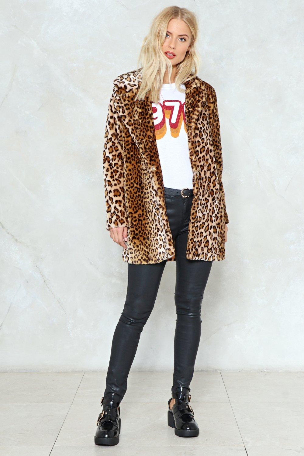 Nasty gal leopard outlet coat