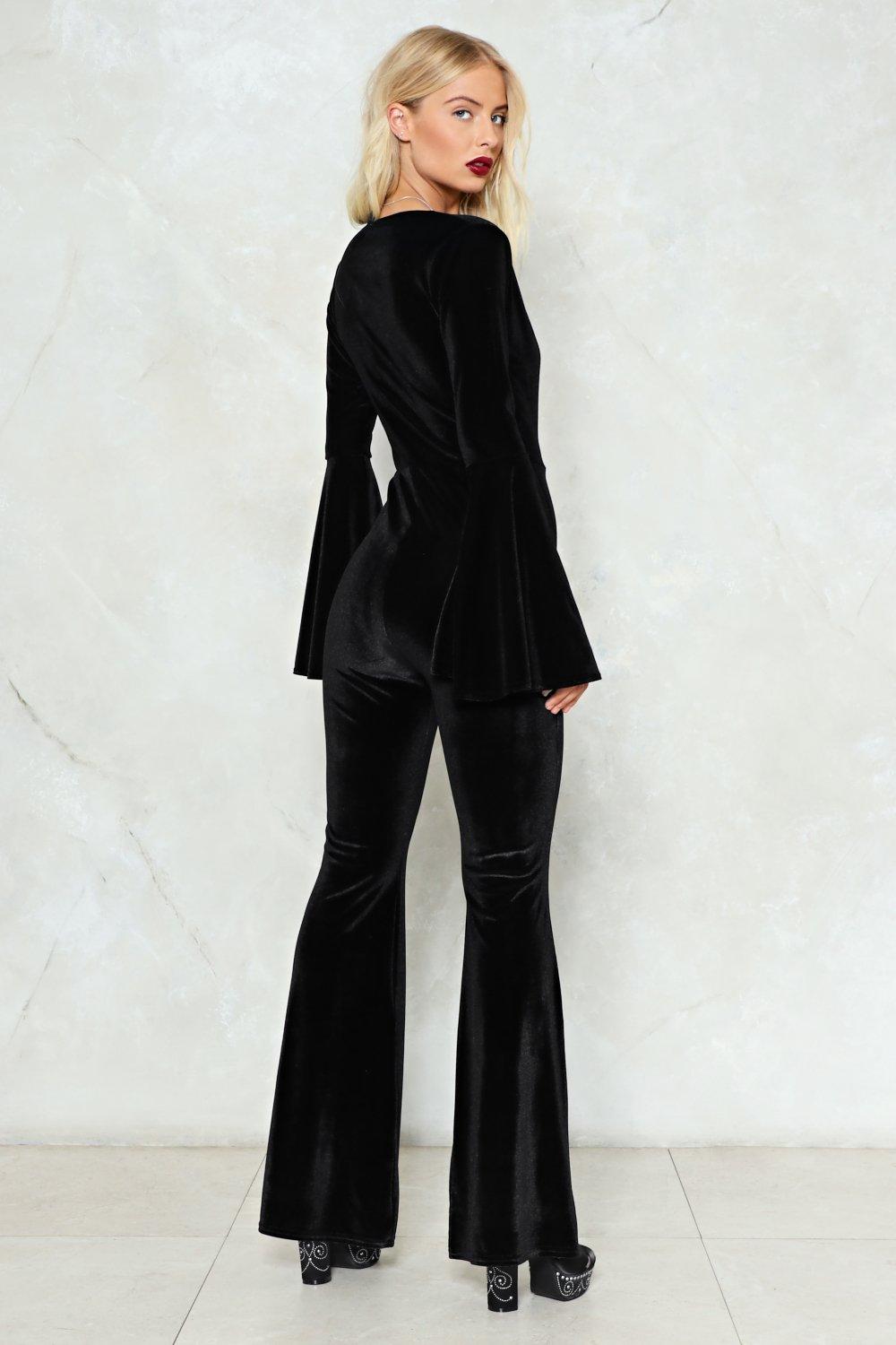 Nasty gal hot sale velvet jumpsuit