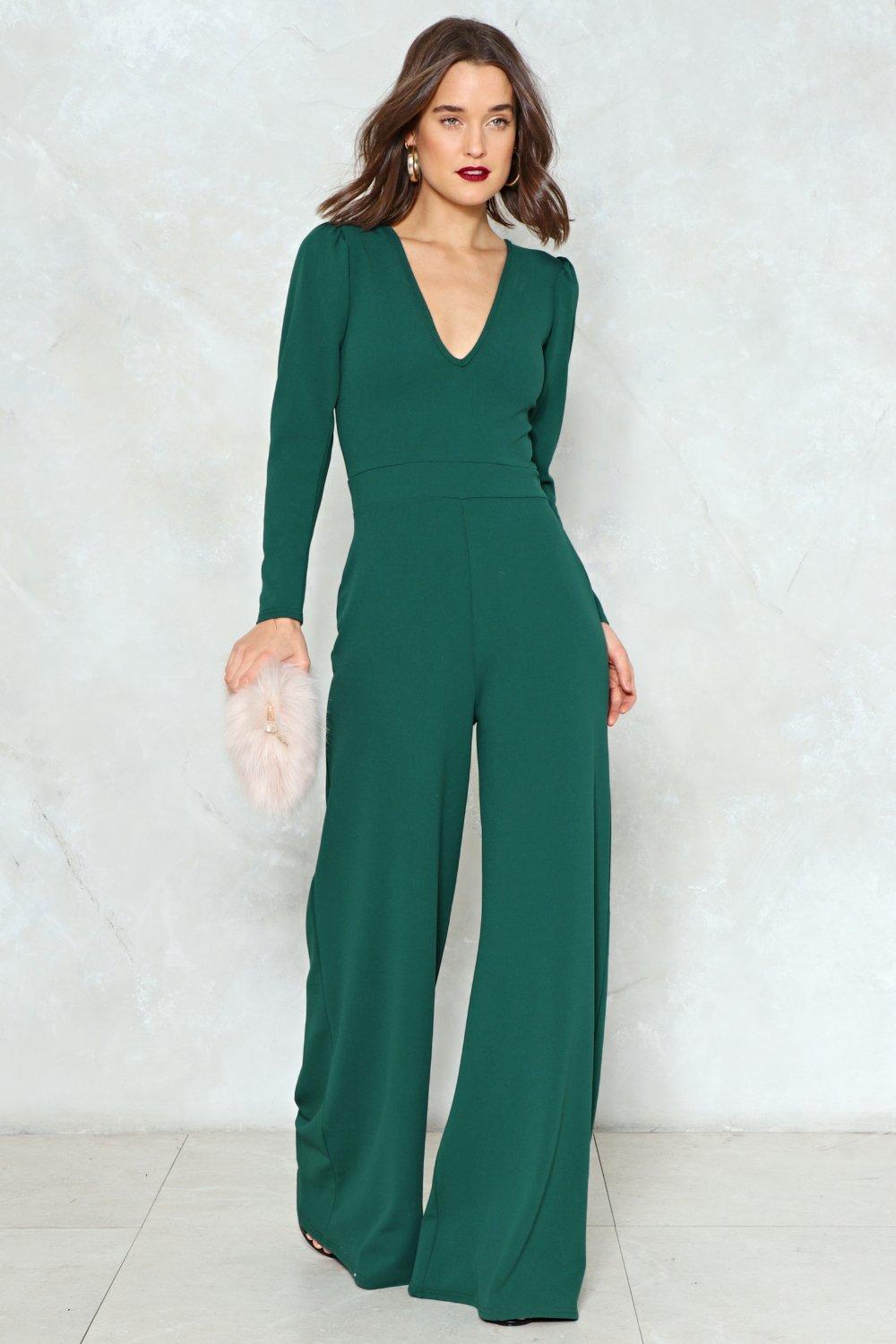 dark green formal jumpsuit