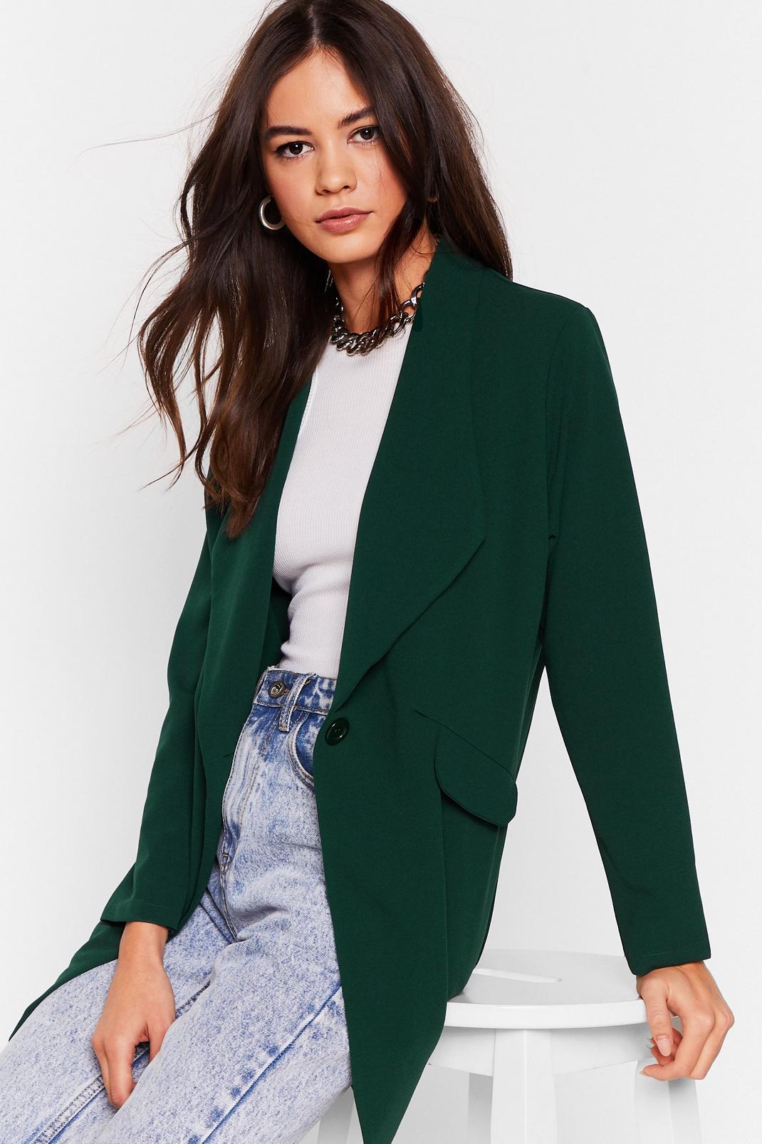 Green Act Professional Oversized Blazer image number 1