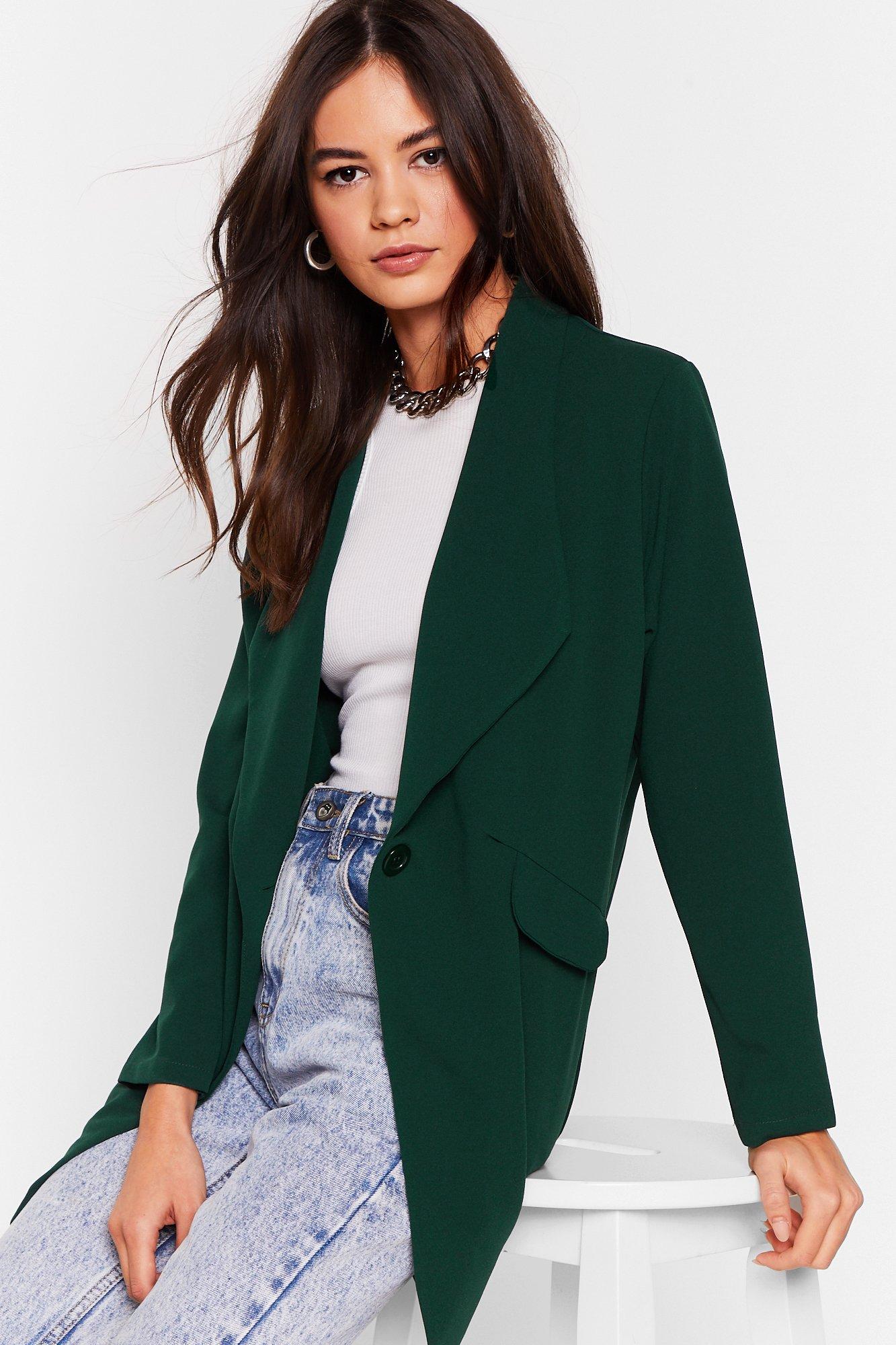 dark green oversized blazer