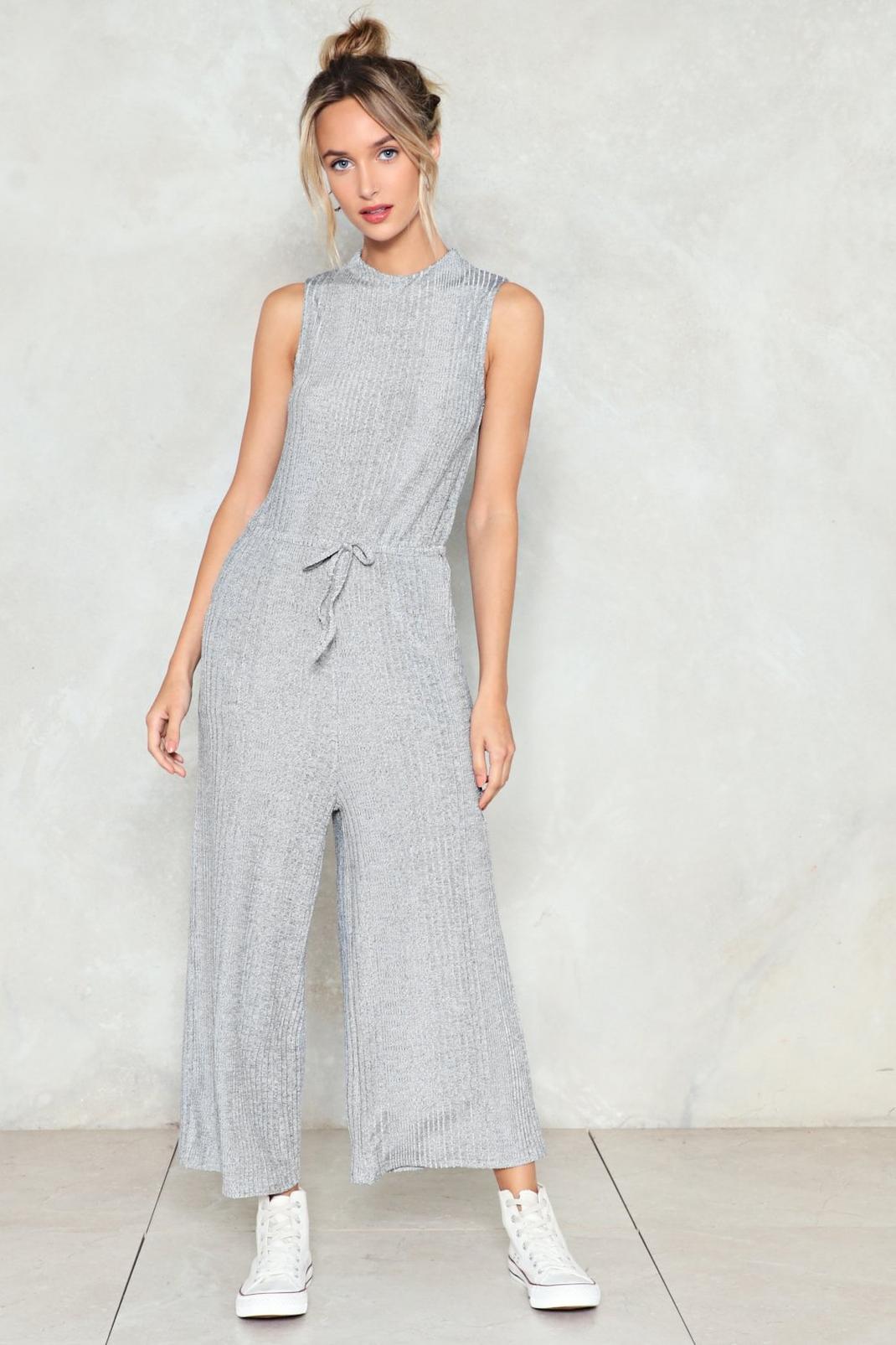 Knit Back and Watch Culotte Jumpsuit image number 1