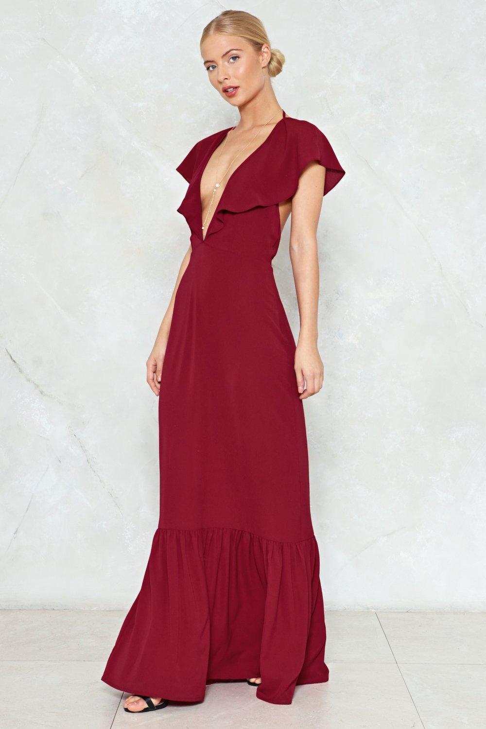 nasty gal burgundy dress