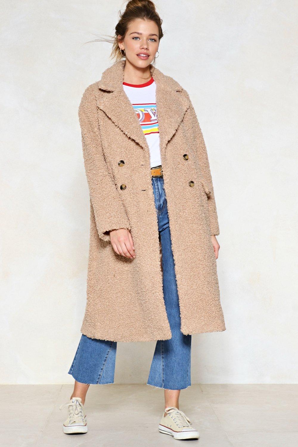 Teddy or Not Faux Shearling Coat Nasty Gal