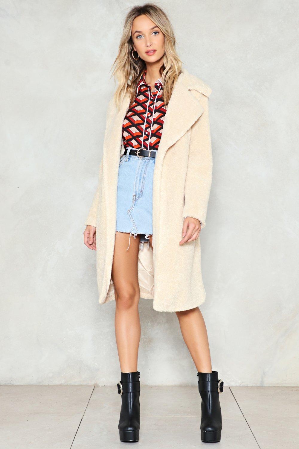 Ready Teddy Go Longline Coat Nasty Gal