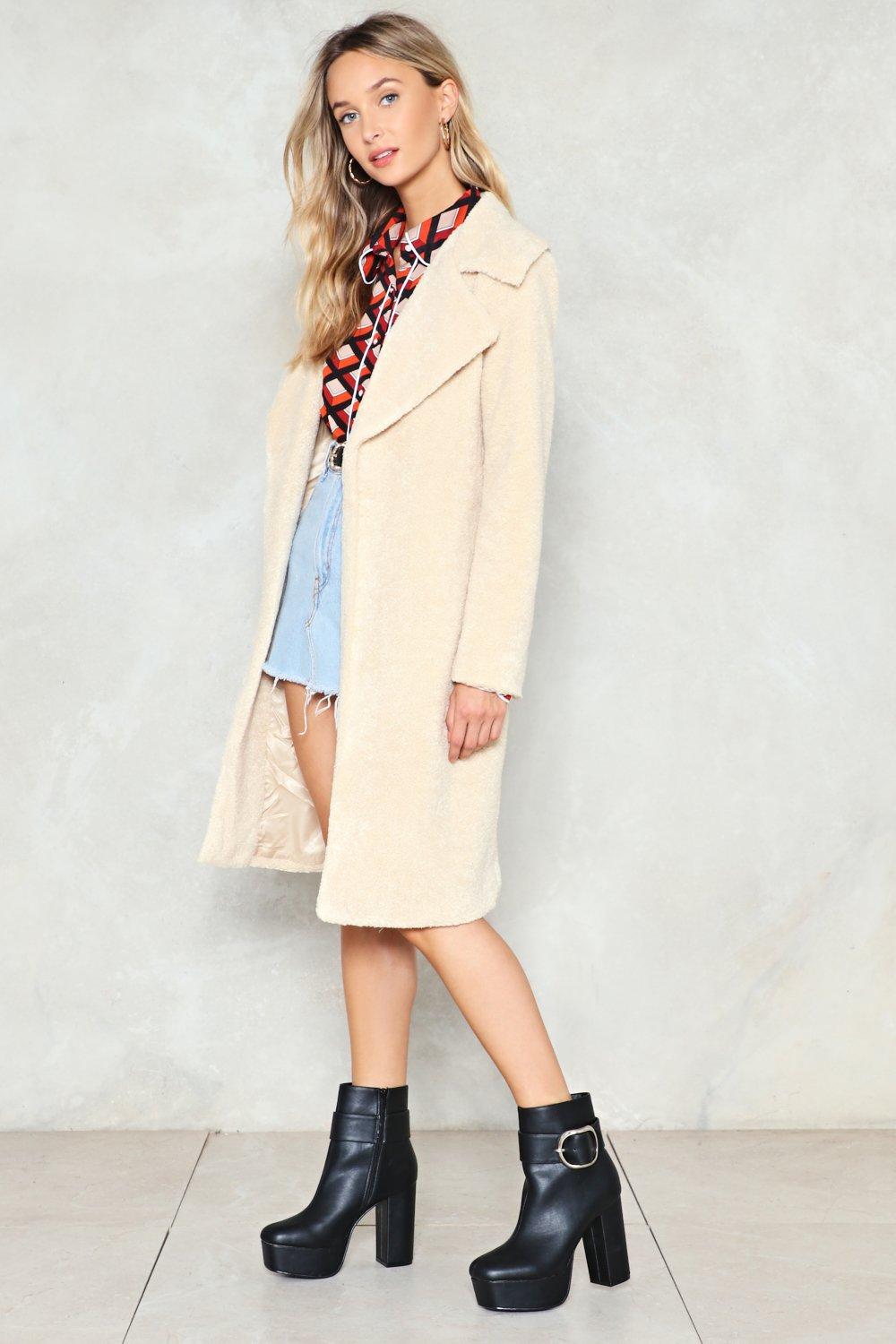 Ready Teddy Go Longline Coat Nasty Gal