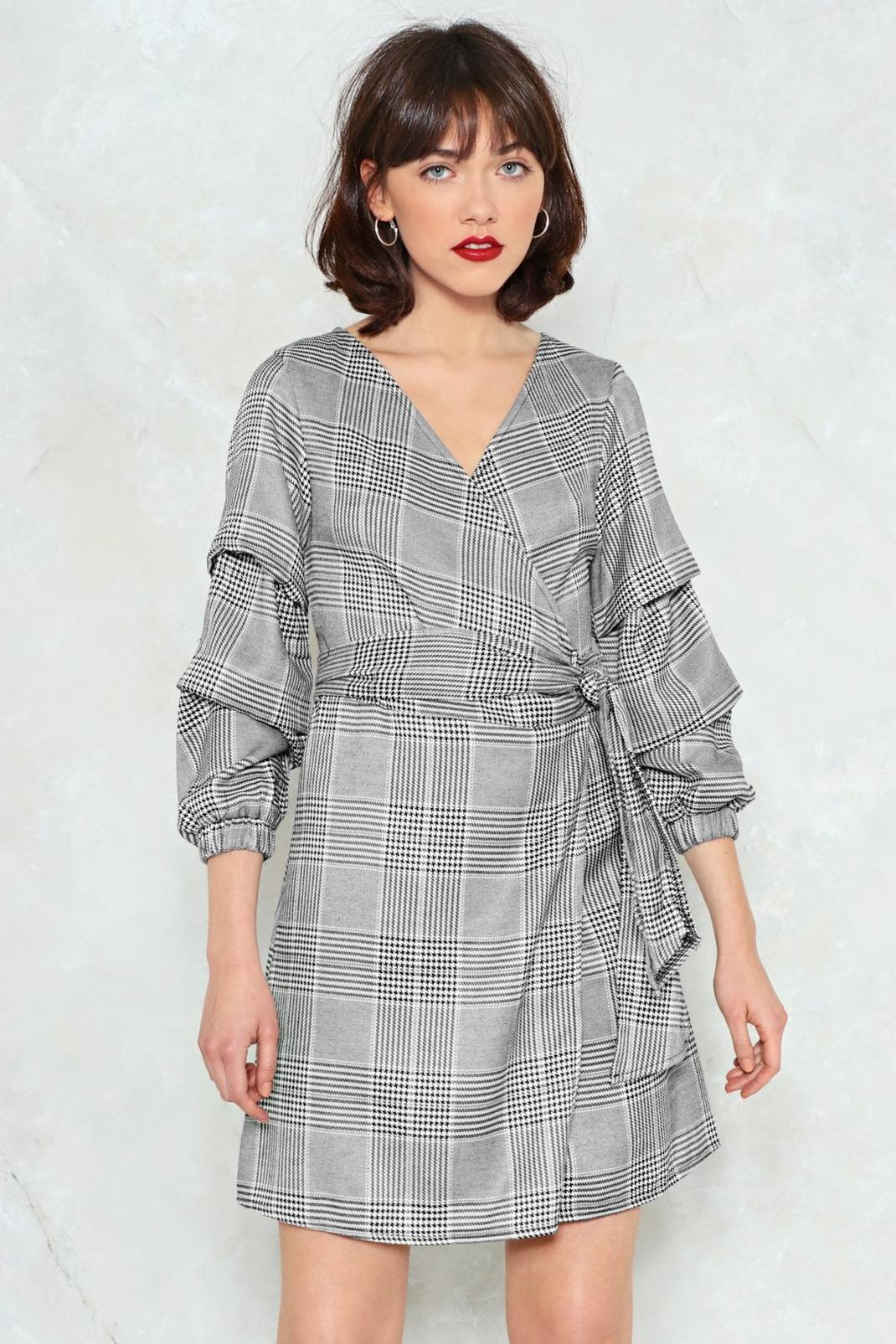 Hot Check Wrap Dress image number 1