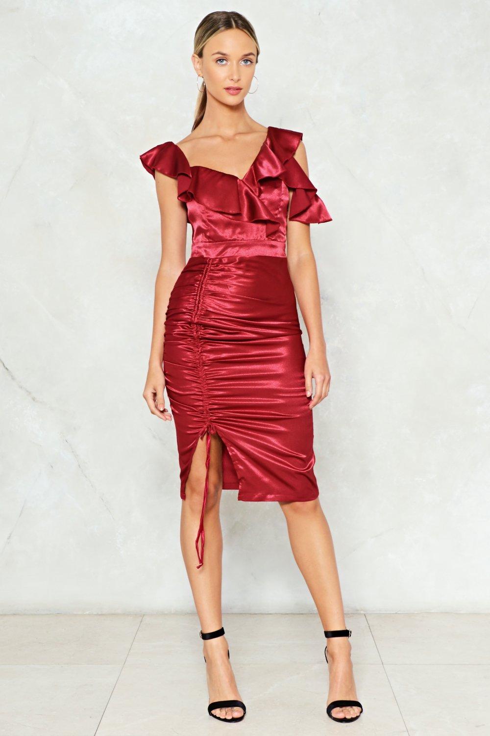 nasty gal satin dress