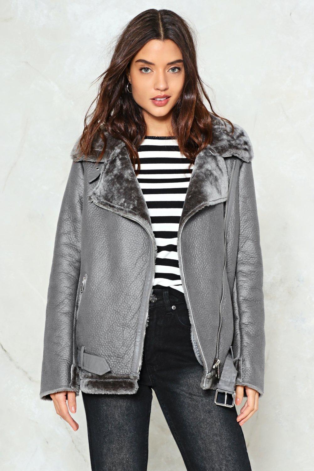 grey aviator jacket