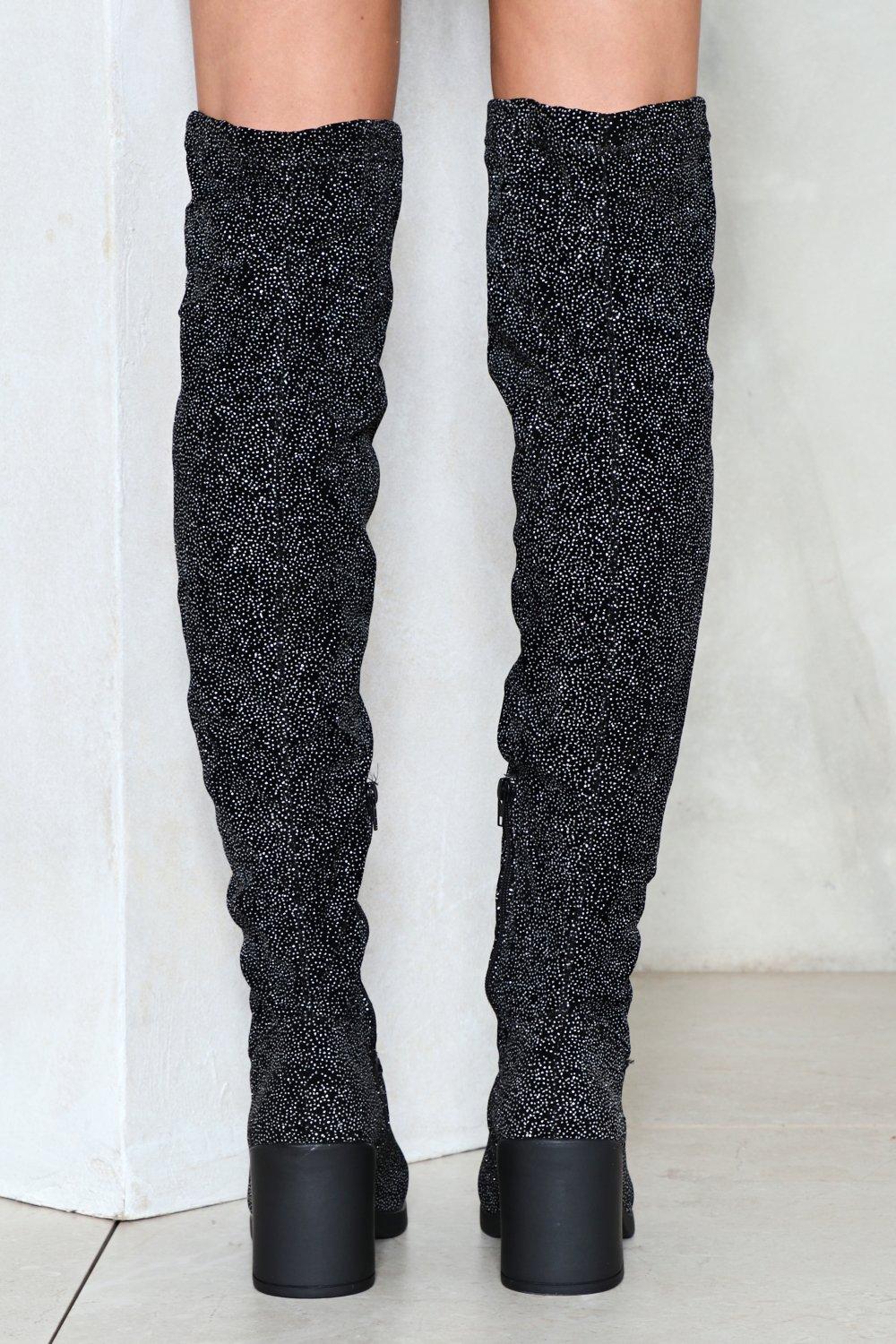 Over the knee boots 2024 glitter