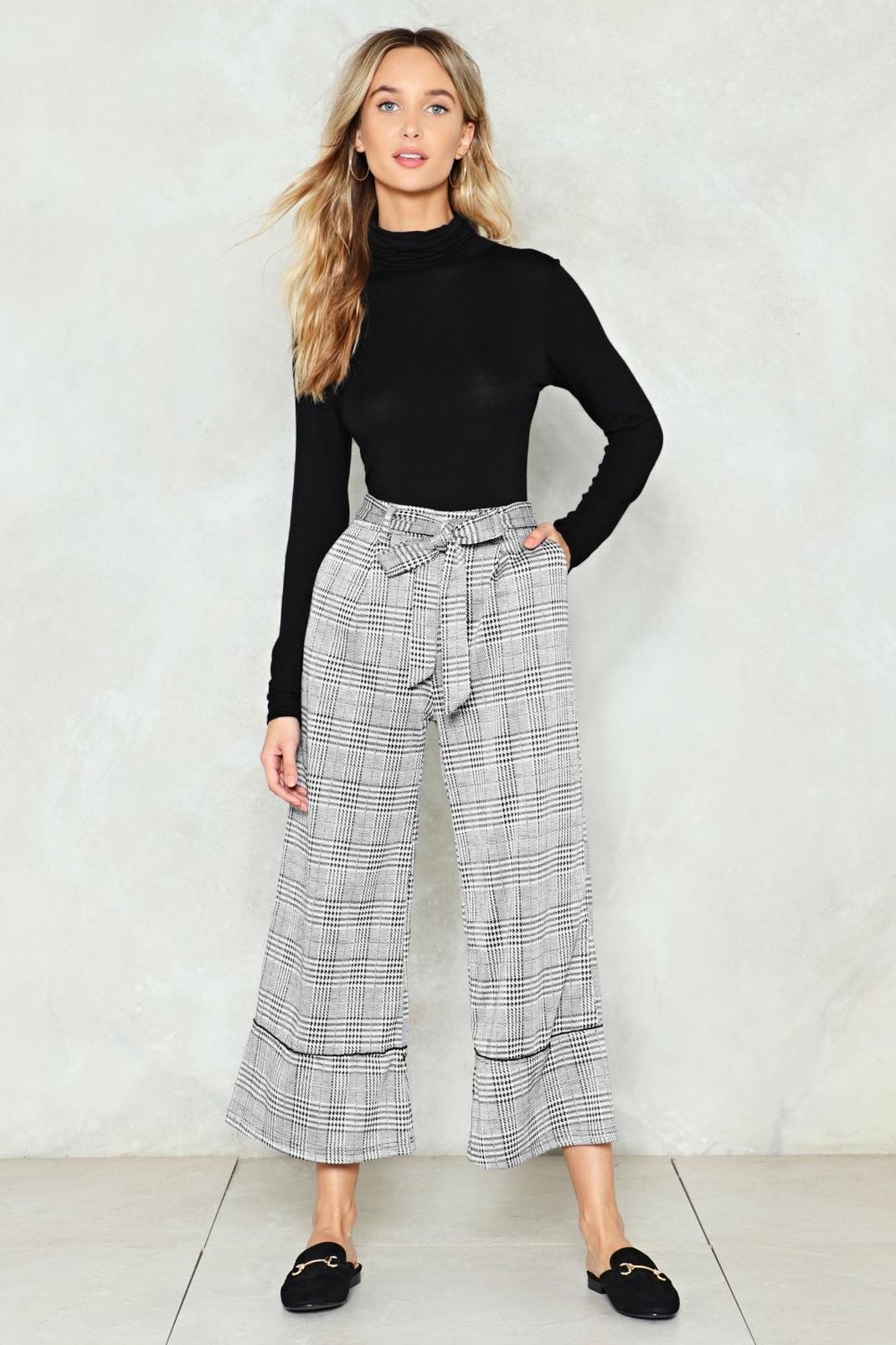 Give Us One Check Wide-Leg Pants | Nasty Gal