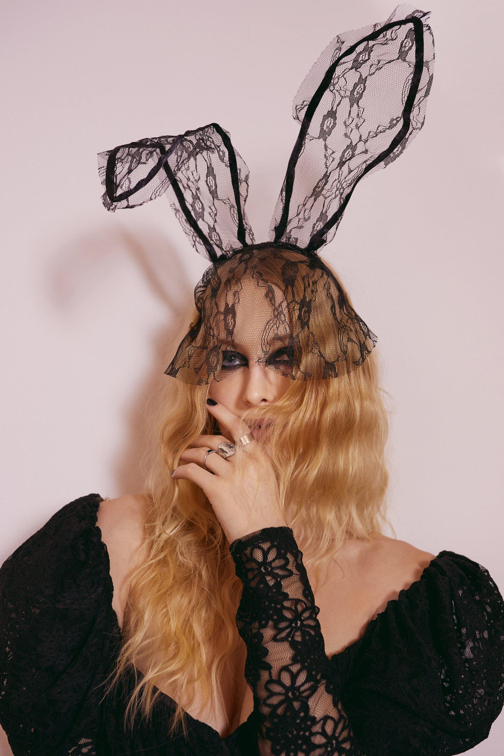 Black Lace Bunny Ears