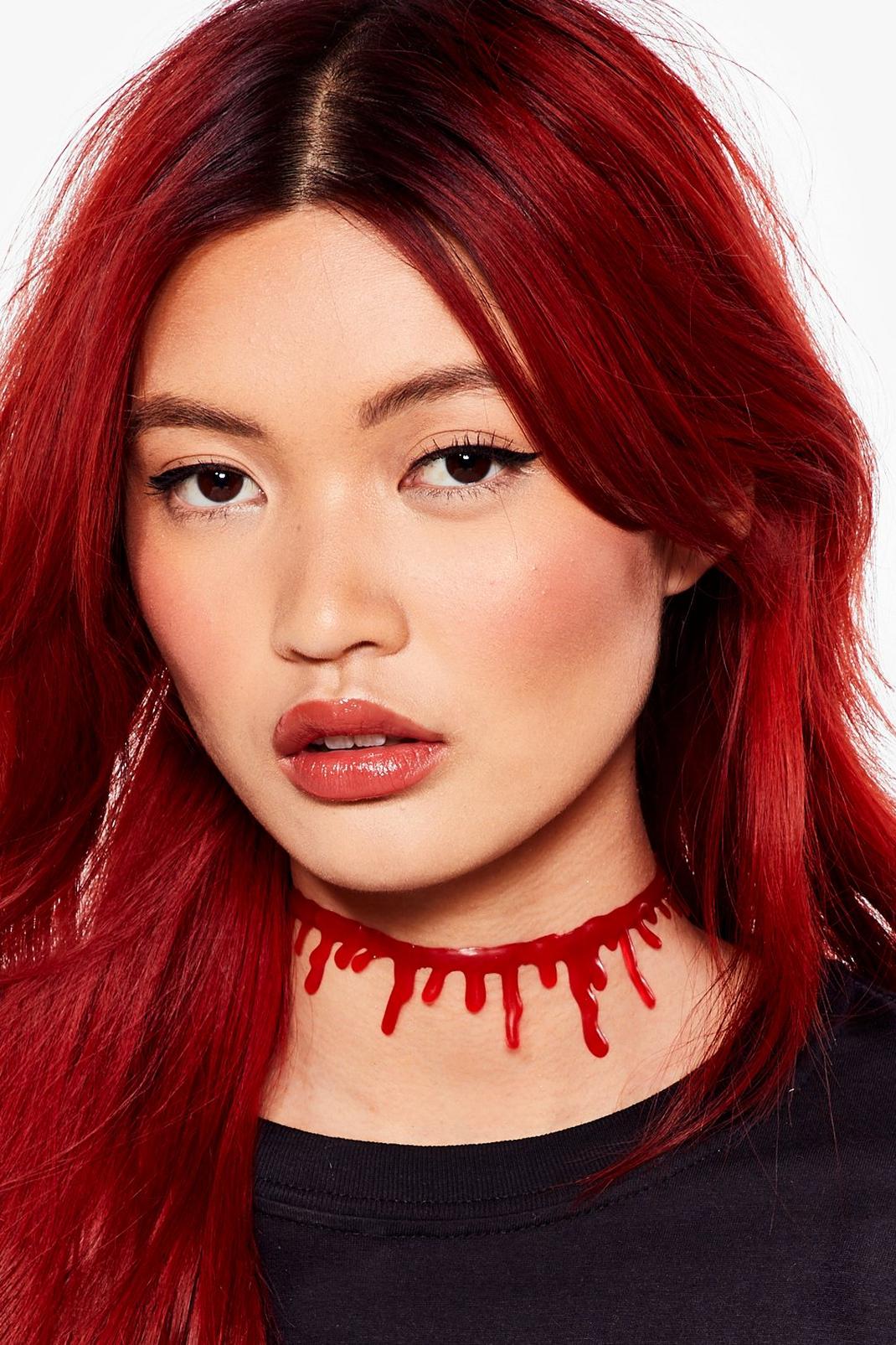 Red Halloween Drip Blood Choker image number 1