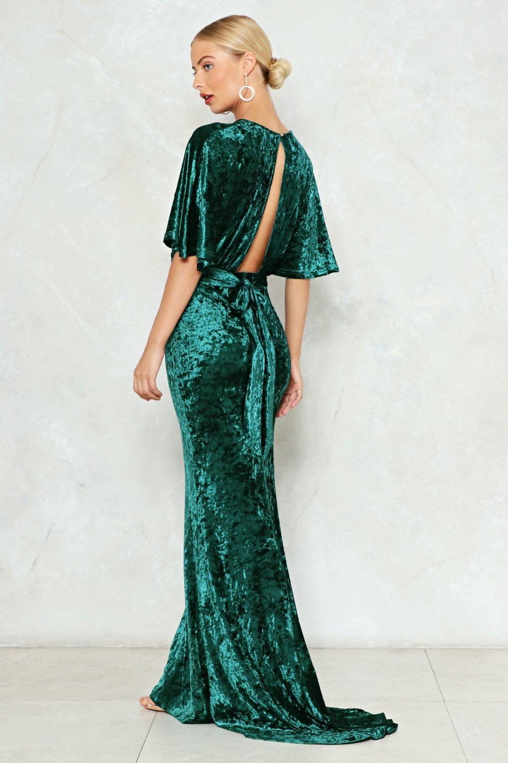 long green velvet dress