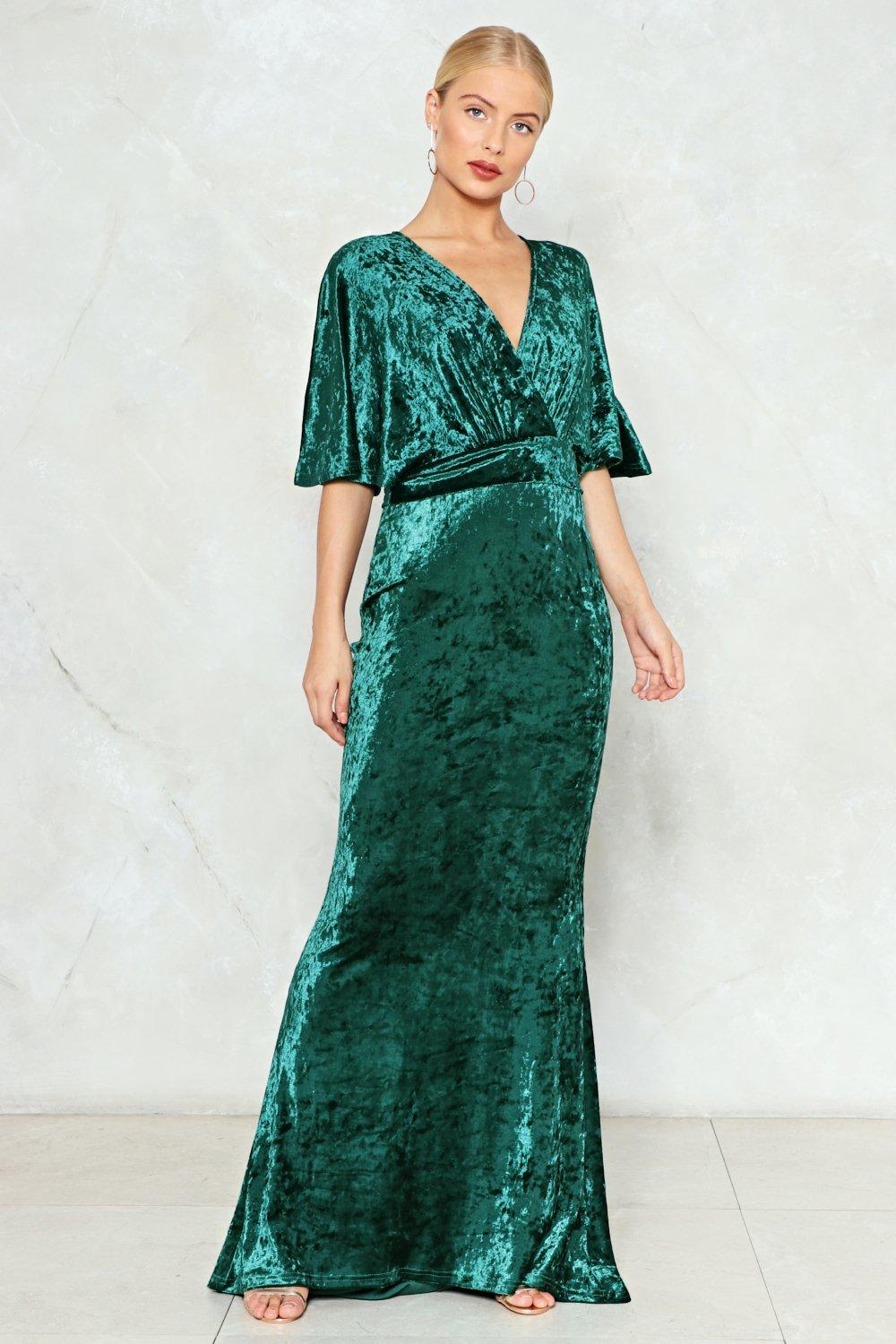 Nasty gal green velvet sale dress